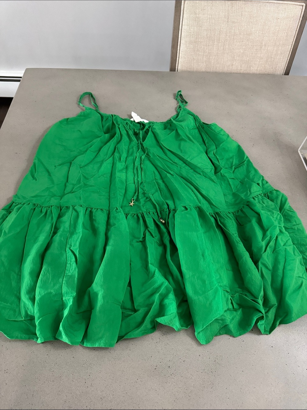 Women’s ' Spaghetti-Strap Ruffle Dress - Bright Green